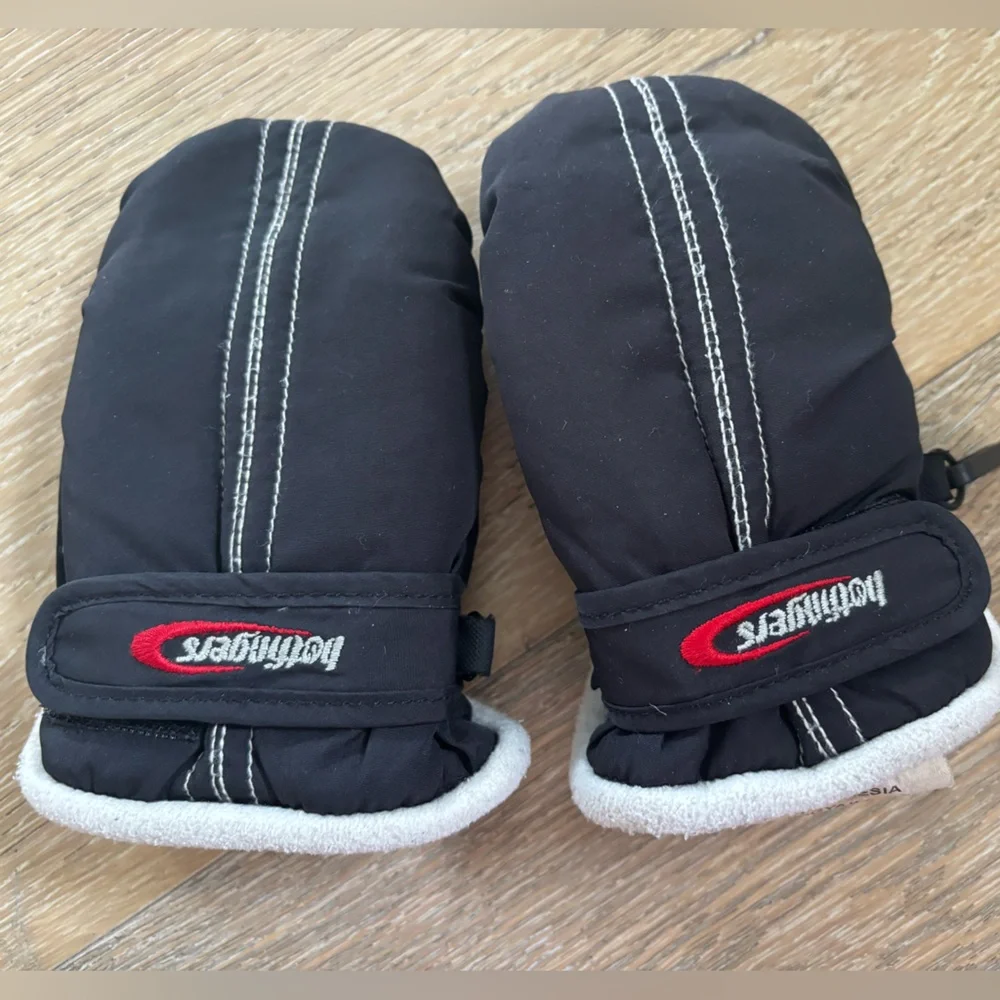 Hotfingers Black Kids Mittens waterproof baby